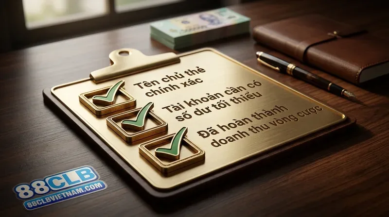 Điều kiện Rút Tiền 88CLB bắt buộc tân thủ cần nắm rõ