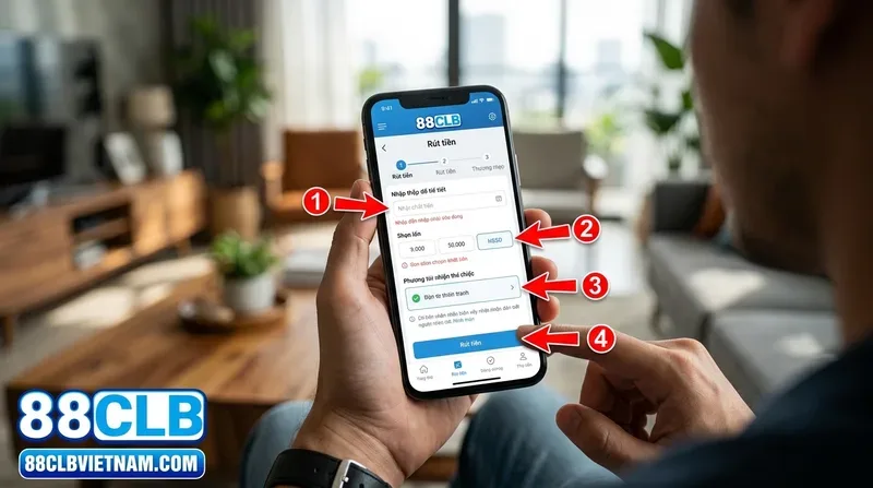 Hướng dẫn rút tiền 88CLB chi tiết từng bước cho người mới